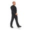 Worker Wearing Black Overalls Walking Pose. 3D Illustration, isolated