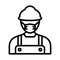 Worker Wearing mask Vector Icon which can easily modify or edit