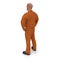 Worker Wearing Orange Coveralls Standing Pose. 3D Illustration