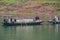 Workers on boats at Dicui gorge on Daning River, Wuchan, China