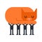 Workers carry Cat. Pet Leader concept business illustration