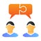 Workers chat flat icon. Employee talk color icons in trendy flat style. Team dialog gradient style design, designed for