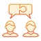 Workers chat flat icon. Employee talk orange icons in trendy flat style. Team dialog gradient style design, designed for