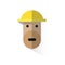 Workers face icon with helmet