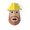 Workers face icon with helmet