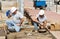 Workers Installing Lights