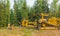 Workers laying fibre optic cable in the northwest territories