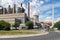 Workers leaving factory gate coal-fired power plant Frimmersdorf in Germany