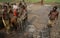 Workers making bricks in Rwanda.