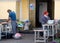 Workers prepare food for the meal, the complex Zadonsky Bogoroditsy monastery, Zadonsk