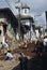 Workers rock-paving a road in Mariana, minas Gerais, Brazil.