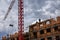 Workers working on new building construction site