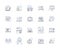Workflow and office outline icons collection. Workflow, Office, Automation, Process, Tasks, Organize, Routines vector