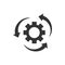 Workflow process icon in flat style. Gear cog wheel with arrows