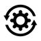 Workflow process icon. Gear cog wheel with arrows vector illustration. Workflow business concept.