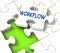 Workflow Puzzle Shows Structure Process Flow