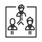 Workgroup People Icon Black And White Illustration