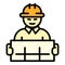 Working architect icon, outline style