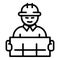 Working architect icon, outline style