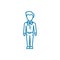 Working as a waiter linear icon concept. Working as a waiter line vector sign, symbol, illustration.