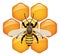 Working bee on honeycells, vector