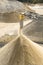 Working belt conveyor and stone meal in Gravel Quarry