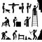 Working Construction Hard Labor Pictogram Icon Sym