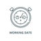 Working date vector line icon, linear concept, outline sign, symbol