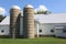 Working farm with twin silos