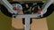 Working gym double circle detail equipment in the