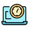Working hours icon color outline vector