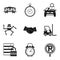 Working hours icons set, simple style