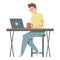 Working late icon cartoon vector. Office work