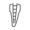 Working length and width during the root canal. Dental canal ruler . Abstract vector illustration linear icon.