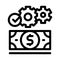 Working money dollar icon vector outline illustration