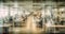 Working people in the office motion blur. Generative AI