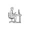 Working person hand drawn sketch icon.