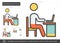 Working person line icon.