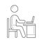 Working person vector line icon.