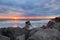 Working Photographer at Sunrise Folly Beach SC