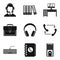 Working premise icons set, simple style