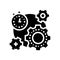 working process time glyph icon vector illustration