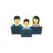 Working staff vector flat color icon