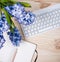 Working table with flowers