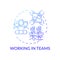 Working in teams blue gradient concept icon