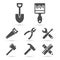 Working tool Icons on white. Vector elements