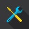 Working tools flat icon design