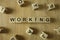 Working word from wooden blocks