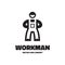 Workman - vector logo template illustration. Worker sign concept. Human character. Design element