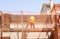 Workman working on the rehabilitation of the facade of a building in Barcelona